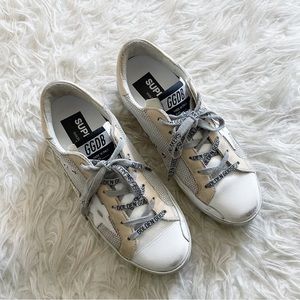 Golden Goose Superstar Low Top Mesh Woven Leather Sneaker size 37